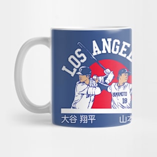 Shohei Ohtani & Yoshinobu Yamamoto Kanji Flag Mug